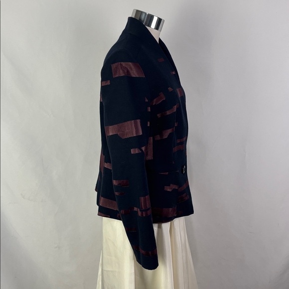 Escada Black Wine Shimmer Print Jacket - Picture 3 of 6